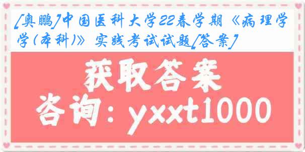 [奥鹏]中国医科大学22春学期《病理学(本科)》实践考试试题[答案]