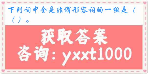 下列词中全是非谓形容词的一组是（ ）。