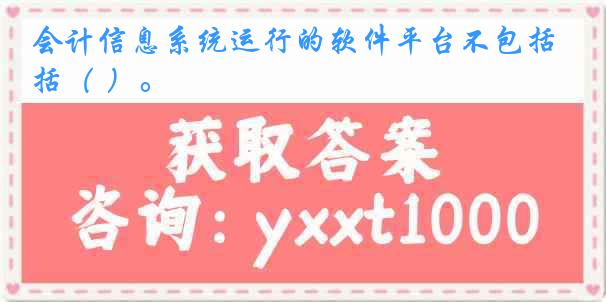 会计信息系统运行的软件平台不包括（ ）。