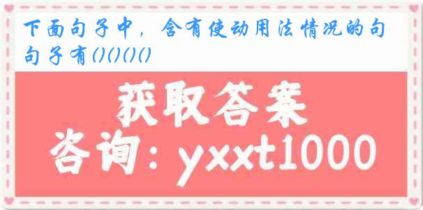 下面句子中，含有使动用法情况的句子有()()()()