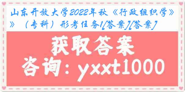 山东开放大学2022年秋《行政组织学》（专科）形考任务1[答案][答案]