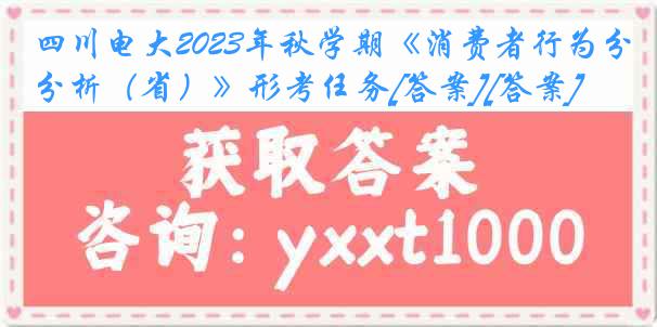 四川电大2023年秋学期《消费者行为分析（省）》形考任务[答案][答案]