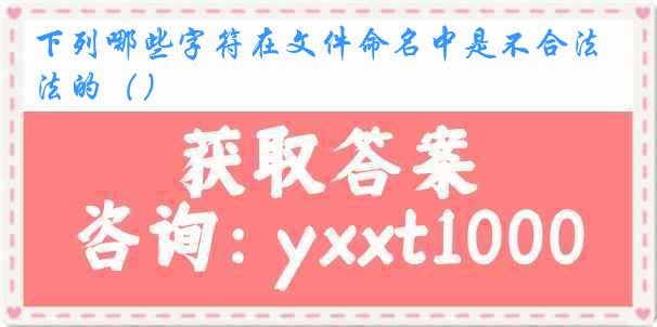 下列哪些字符在文件命名中是不合法的（）