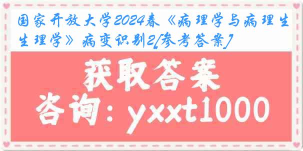 国家开放大学2024春《病理学与病理生理学》病变识别2[参考答案]