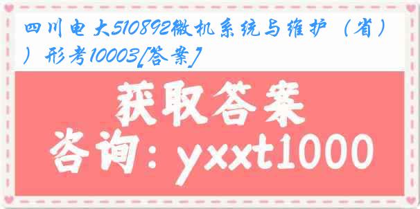 四川电大510892微机系统与维护（省）形考10003[答案]